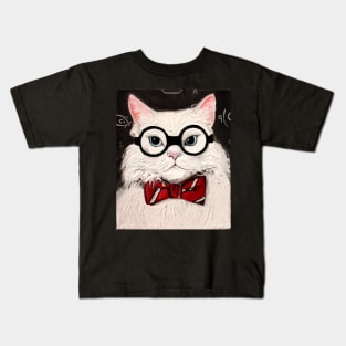 Chemistry Cat Contemplates the Science of Catnip Kids T-Shirt